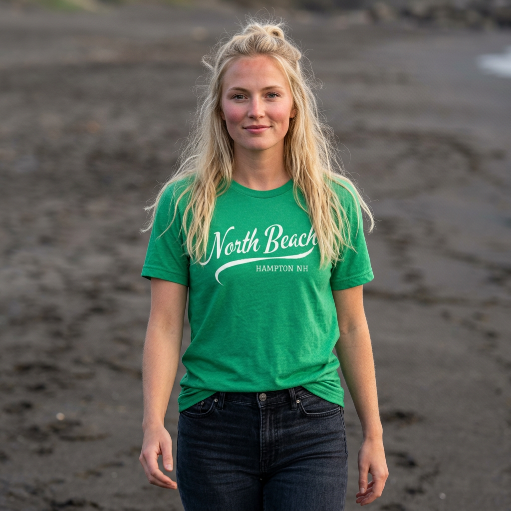 North Beach Hampton NH Script T-shirt