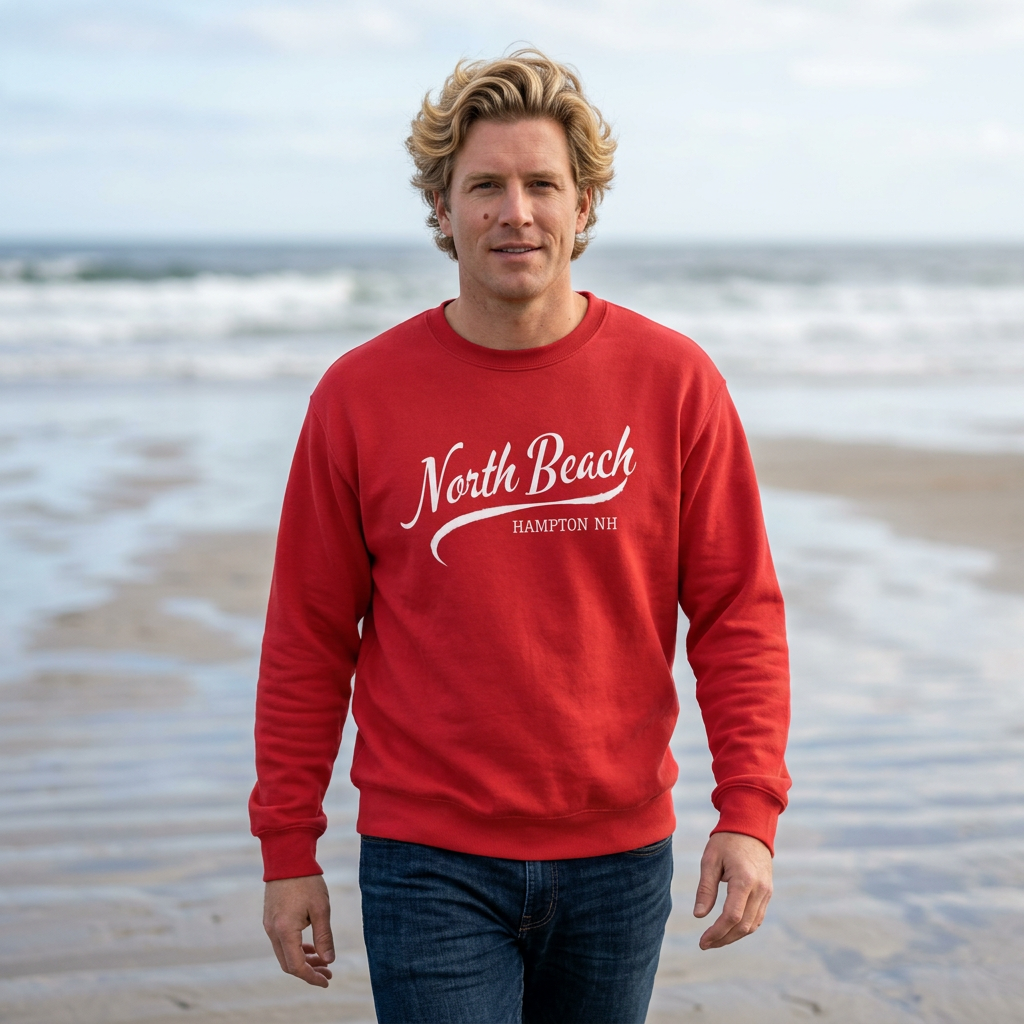North Beach Hampton NH Script Crewneck Sweatshirt
