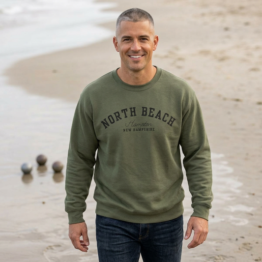 North Beach Varsity Style Crewneck Sweatshirt