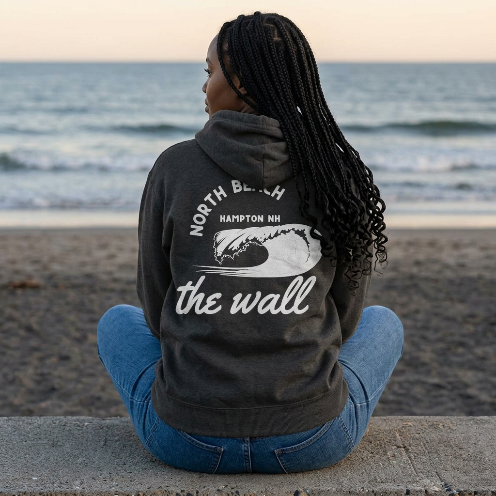 The Wall at North Beach Full Zip Hoodie White Wave