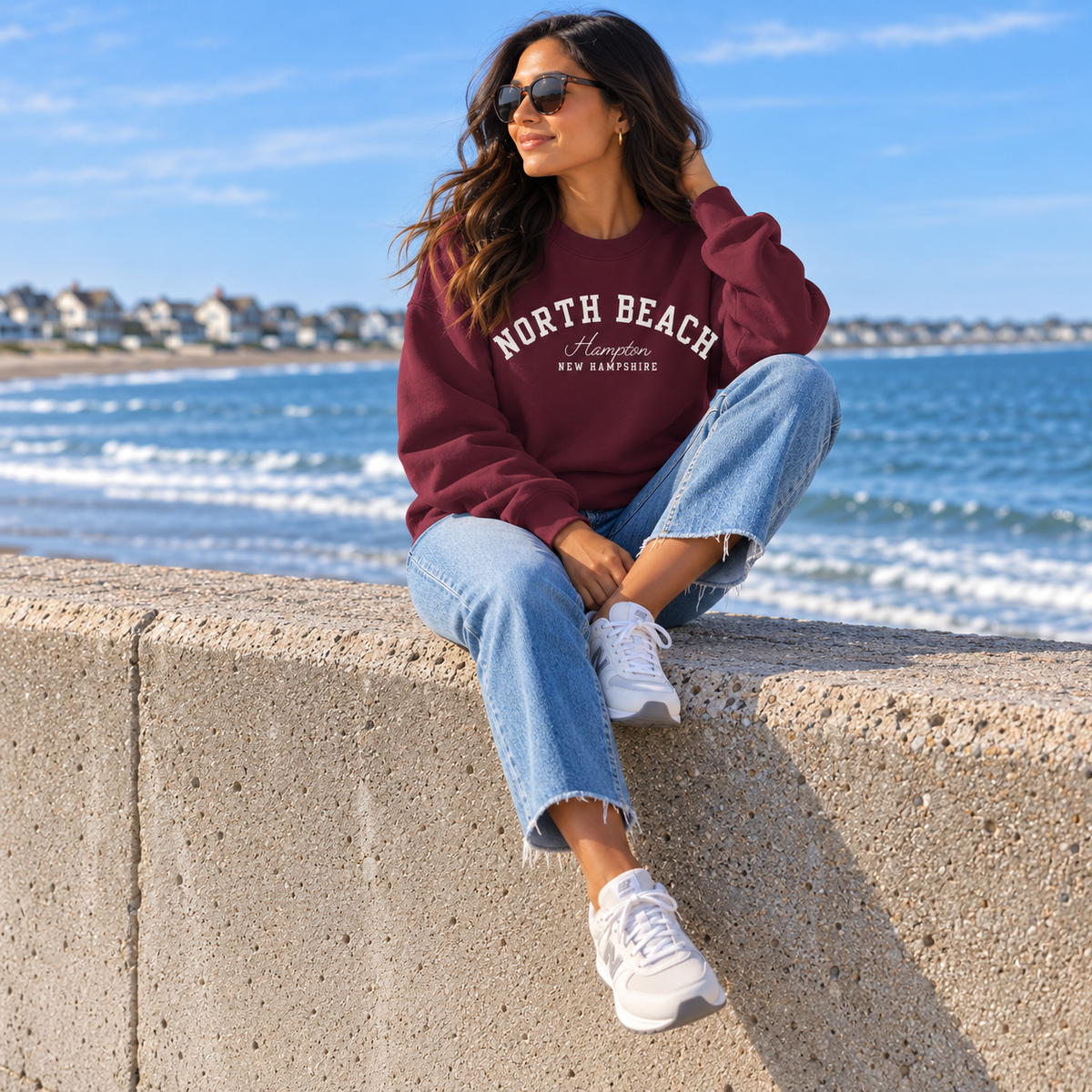 North Beach Varsity Style Crewneck Sweatshirt