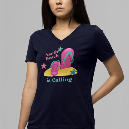North Beach is Calling V-Neck T-shirt