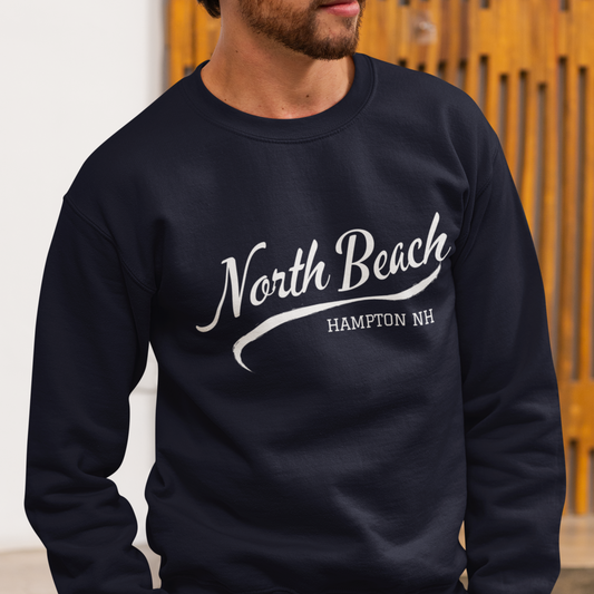 North Beach Hampton NH Script Crewneck Sweatshirt