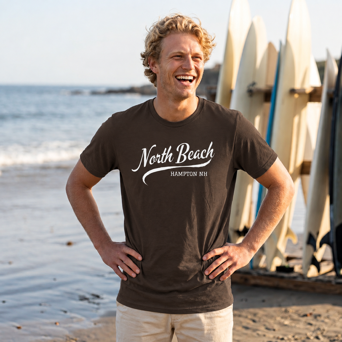 North Beach Hampton NH Script T-shirt