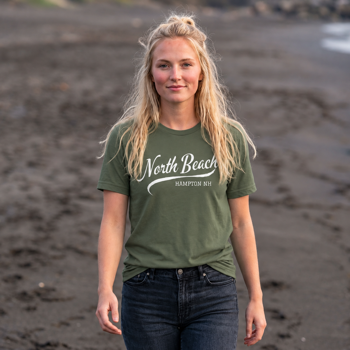 North Beach Hampton NH Script T-shirt