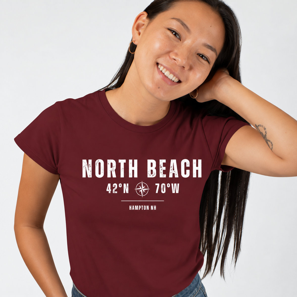 North Beach Vintage Compass Graphic T-shirt