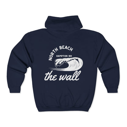 The Wall at North Beach Full Zip Hoodie White Wave