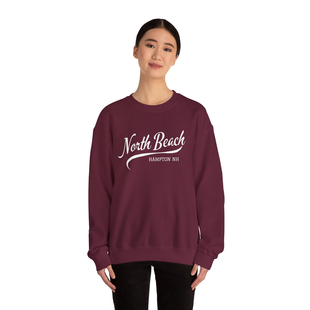 North Beach Hampton NH Script Crewneck Sweatshirt